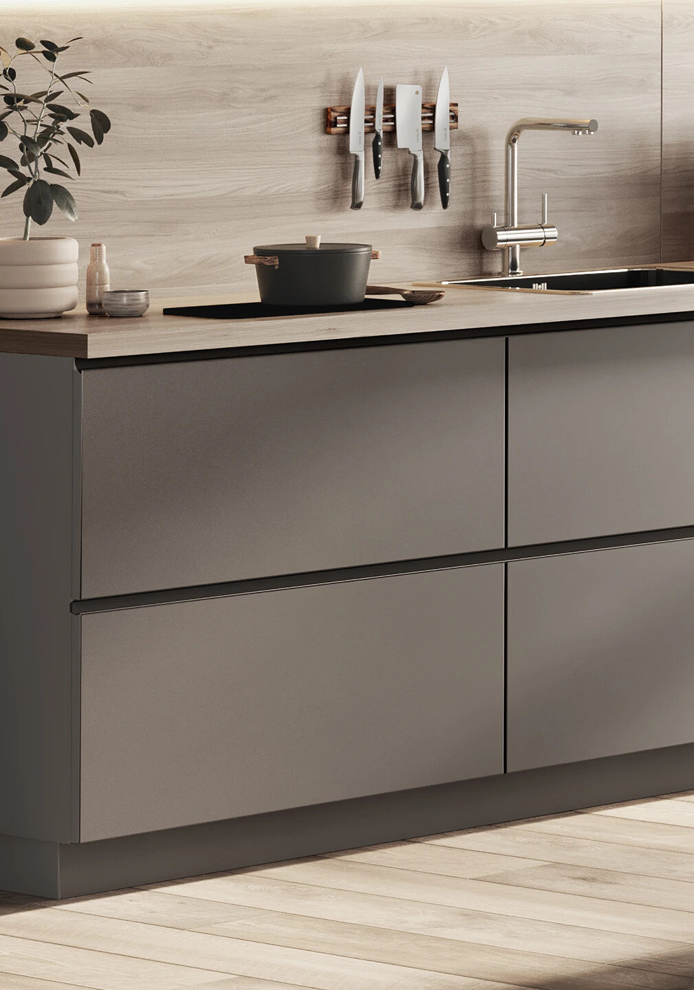 OSLO Gris Terre et Brun Cachemire